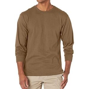 Soffe Long-Sleeve Cotton Tee in Coyote Brown